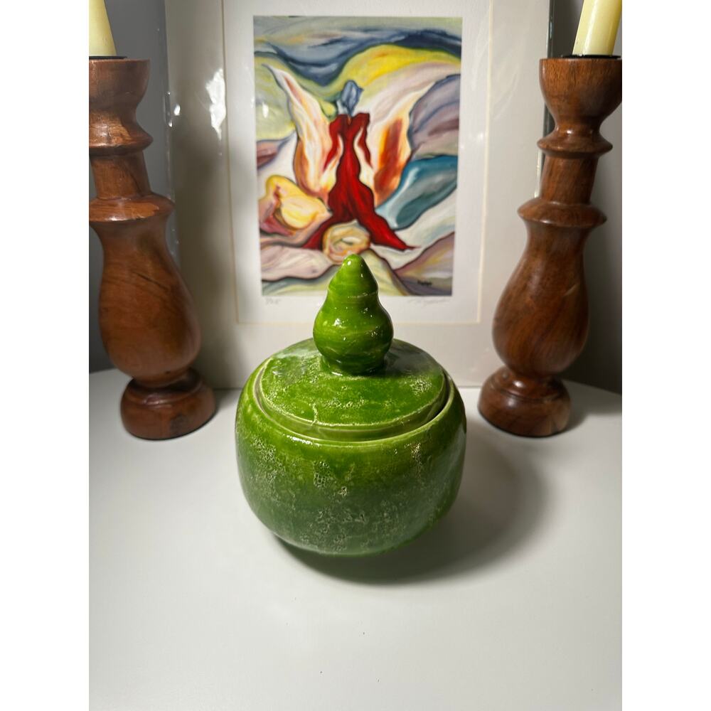 Beautiful handcrafted greenceramic pot
